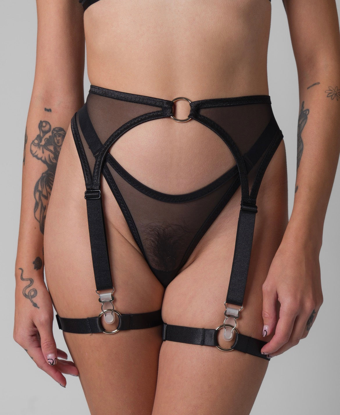 Black Suspender Set