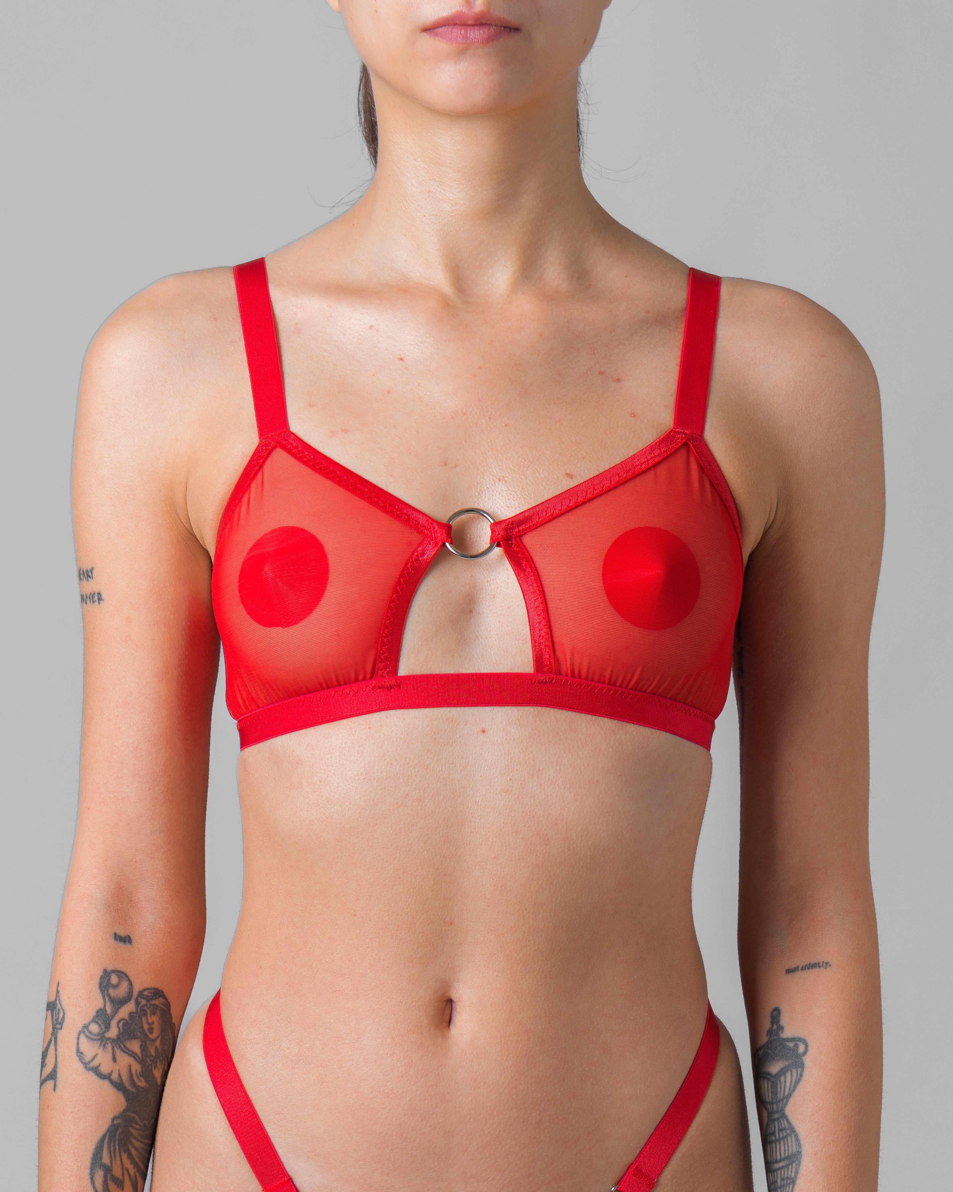 Red Open Bra